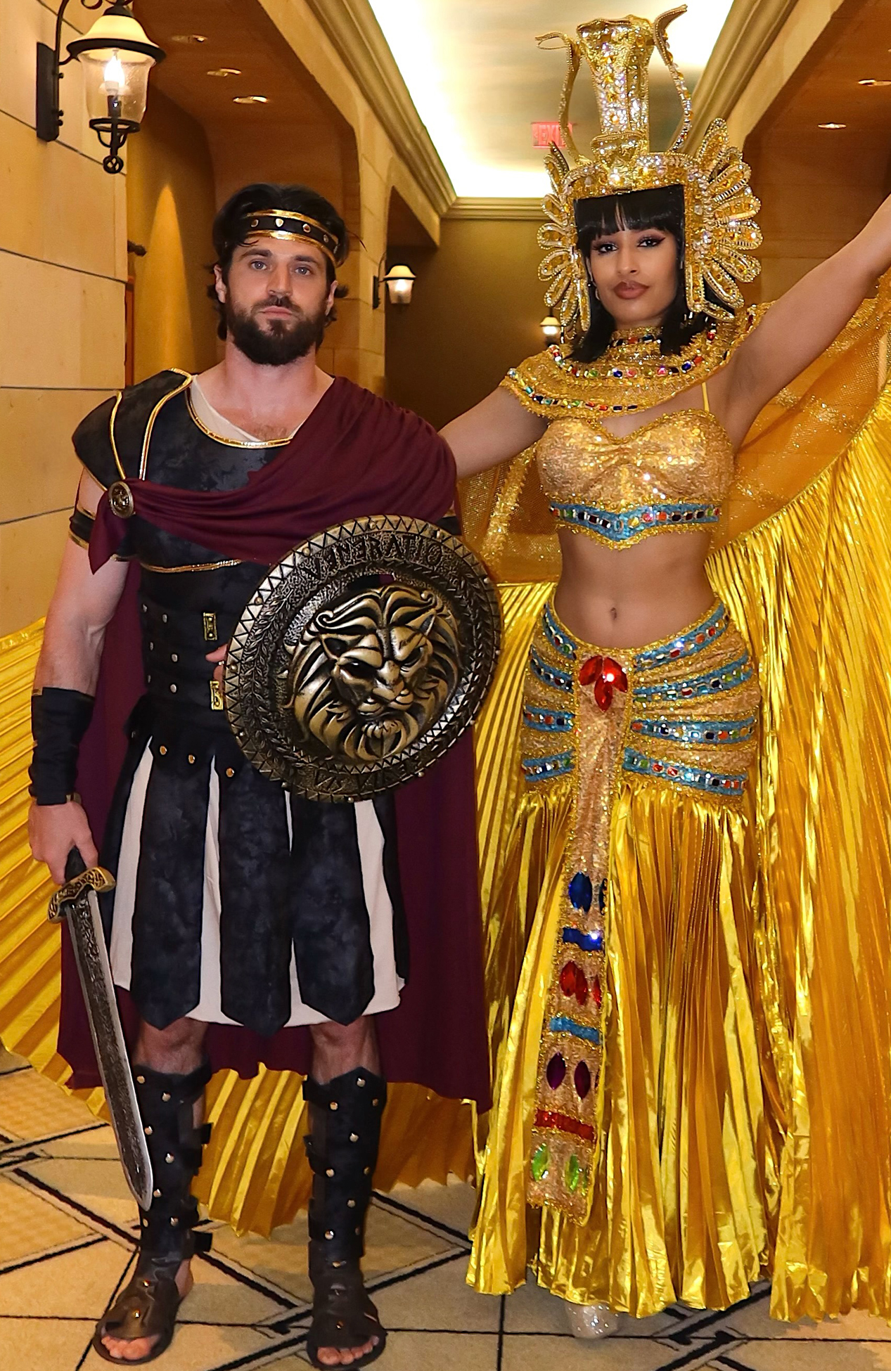 Cleopatra and Ceasar greeters at a casino event