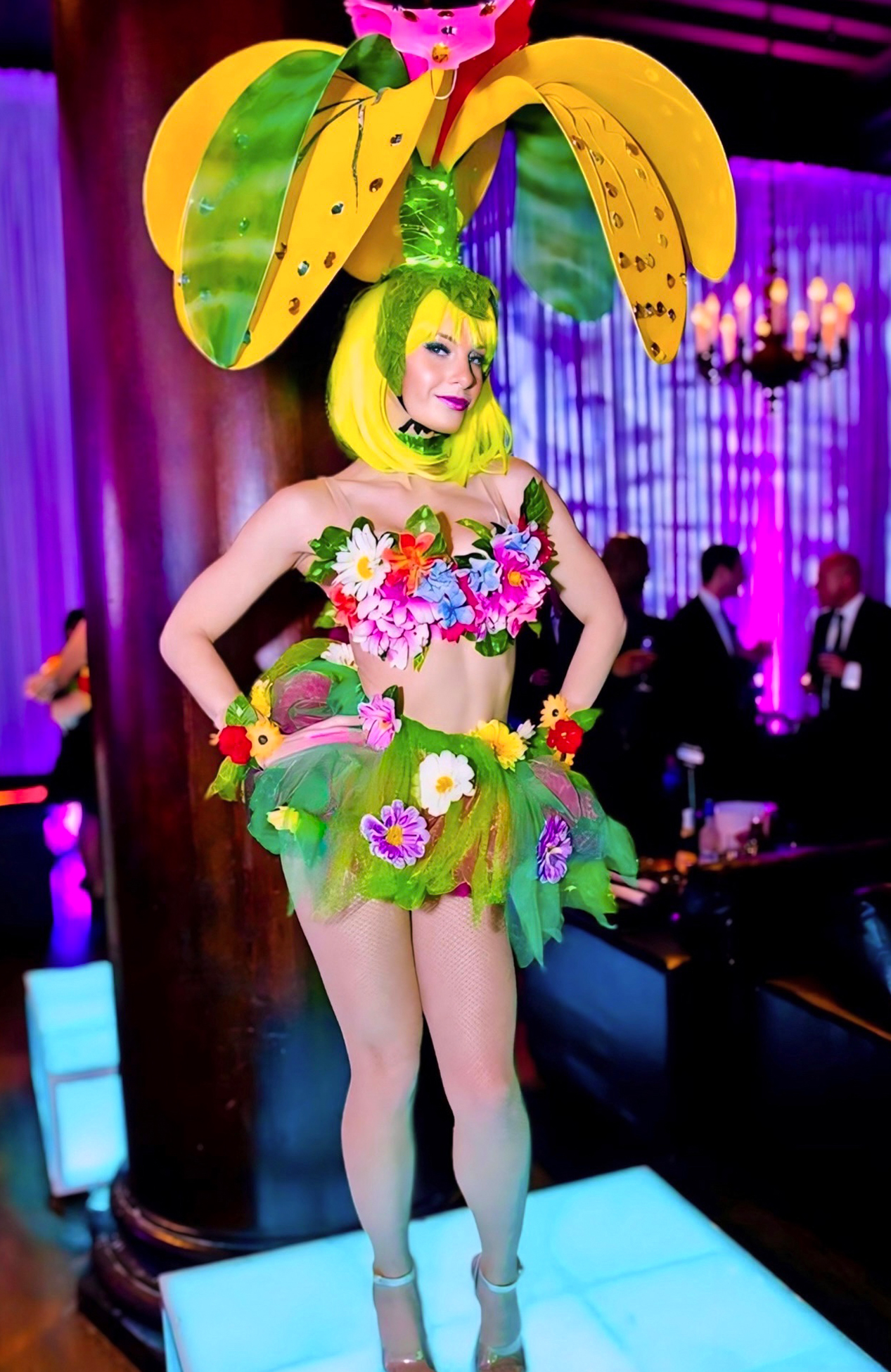 Flower dancer performing at a charity gala