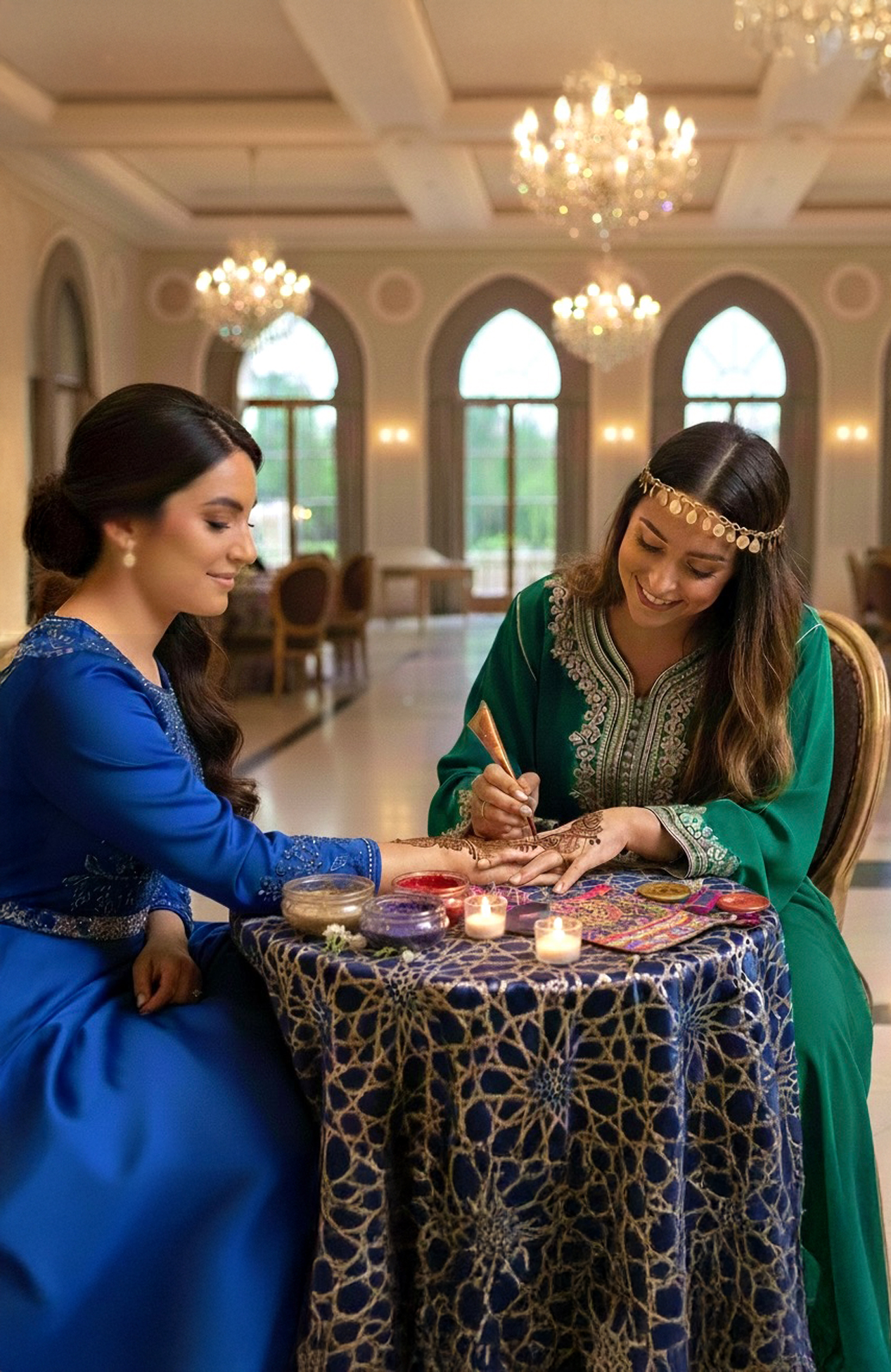 Henna artist at a wedding